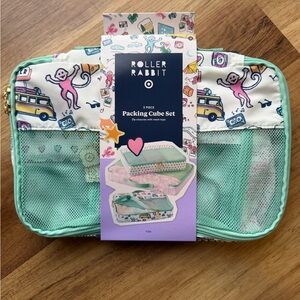 NWT Roller Rabbit x Target 3pc Packing Cube Set White/Teal